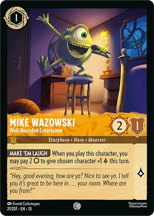 Image for Mike Wazowski - Well-Rounded Entertainer (21/207) (Attack of the Vine!) - Disney Lorcana