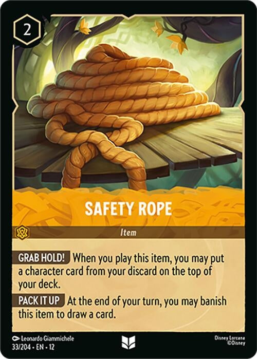 Image for Safety Rope (33/204) (Wilds Unknown) - Disney Lorcana