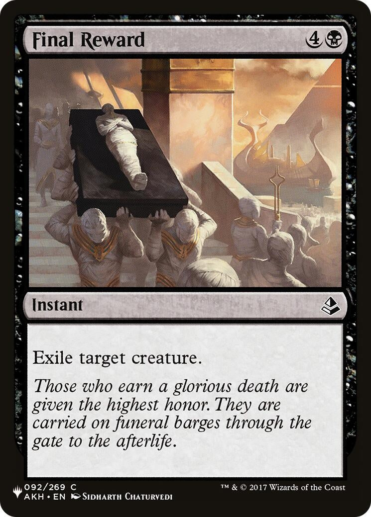 Image for Final Reward (92) (The List Reprints) - Magic: The Gathering