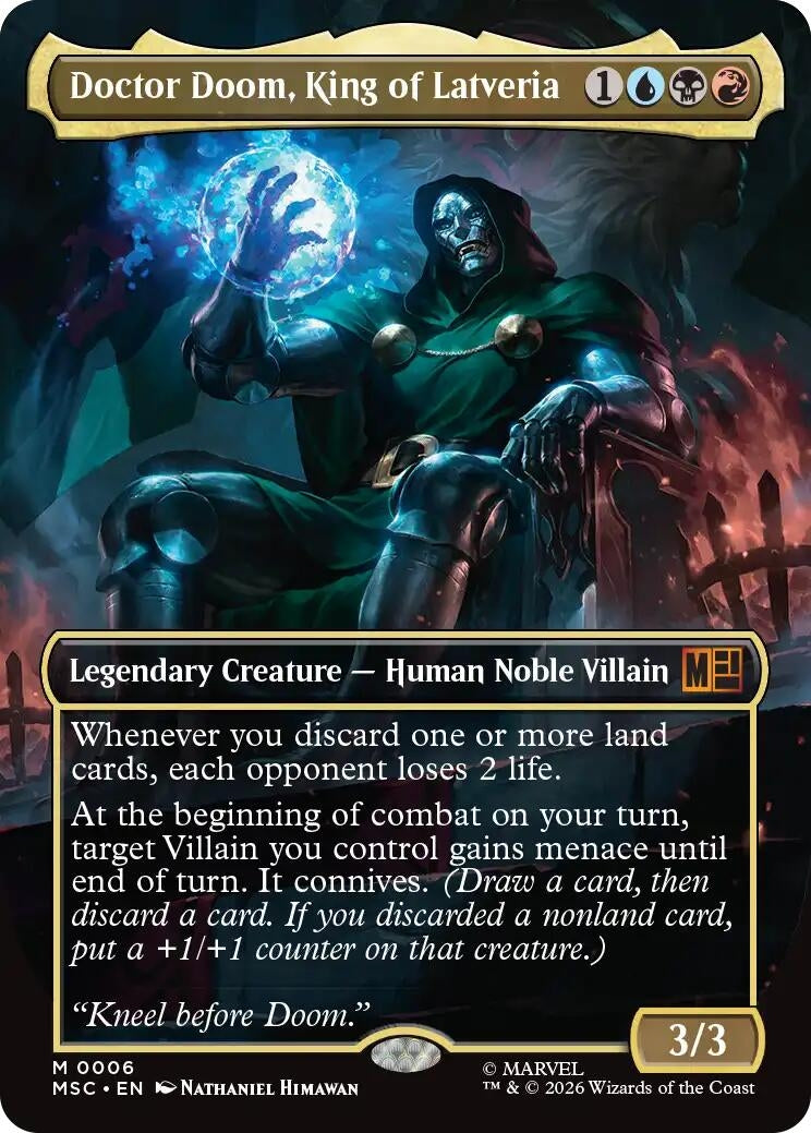 Image for Doctor Doom, King of Latveria (Borderless) (6) (Commander: Marvel Super Heroes) - Magic: The Gathering