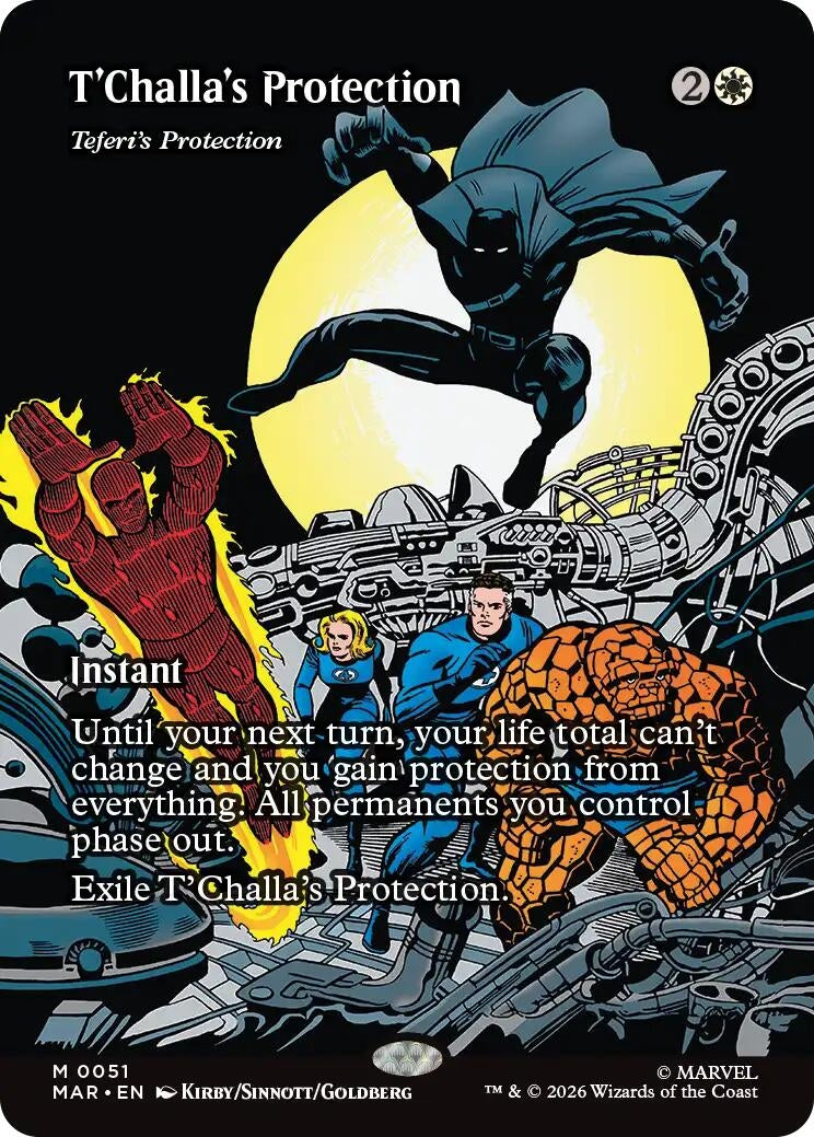 Image for T'Challa's Protection - Teferi's Protection (Borderless) (51) (Marvel Universe Eternal-Legal) - Magic: The Gathering