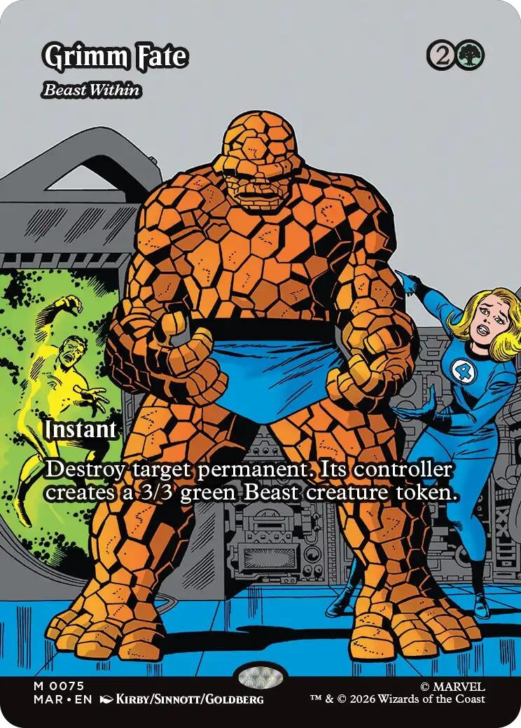 Image for Grimm Fate - Beast Within (Borderless) (75) (Marvel Universe Eternal-Legal) - Magic: The Gathering