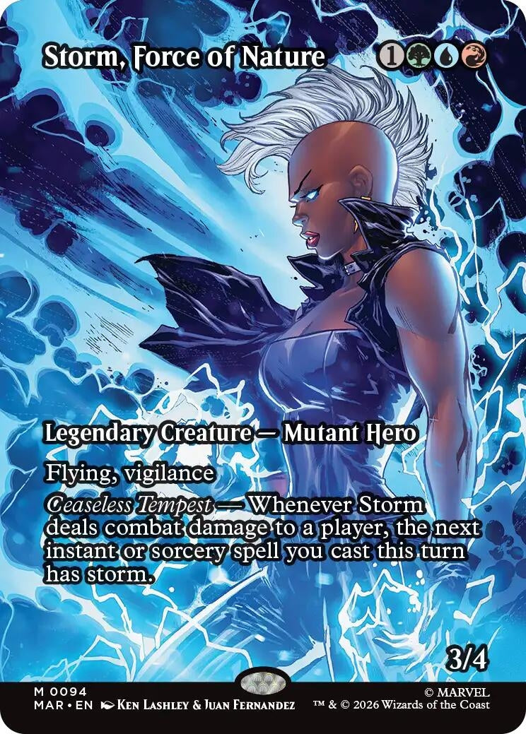 Image for Storm, Force of Nature (Borderless) (94) (Marvel Universe Eternal-Legal) - Magic: The Gathering