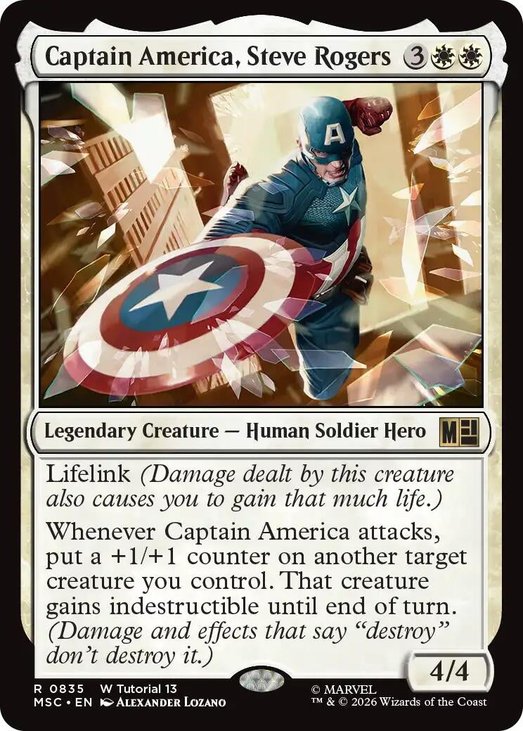 Image for Captain America, Steve Rogers (0835) (835) (Commander: Marvel Super Heroes) - Magic: The Gathering