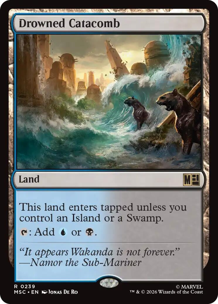 Image for Drowned Catacomb (Surge Foil) (239) (Commander: Marvel Super Heroes) - Magic: The Gathering