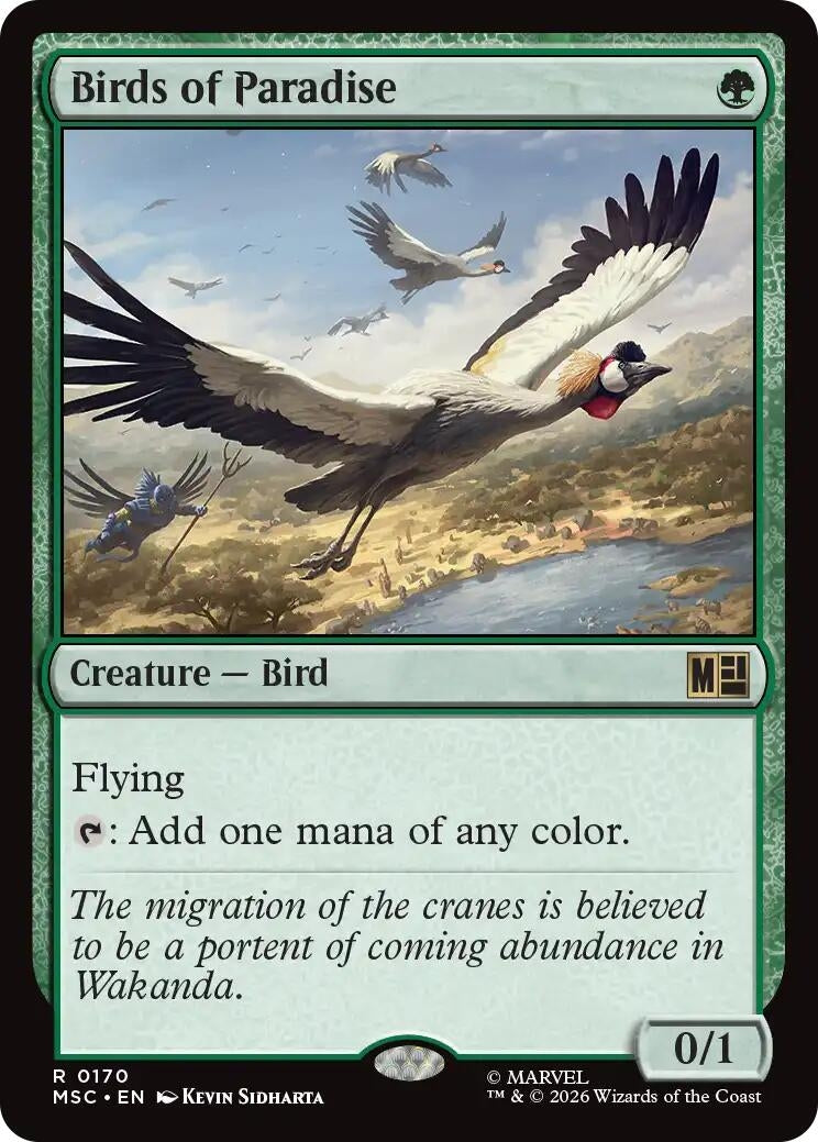 Image for Birds of Paradise (Surge Foil) (170) (Commander: Marvel Super Heroes) - Magic: The Gathering