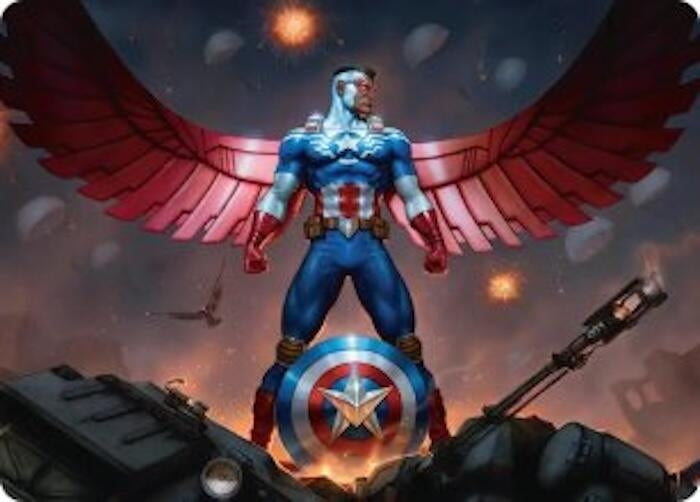 Image for Captain America, Wings of Freedom Art Card (2/45) (2) (Art Series: Marvel Super Heroes) - Magic: The Gathering