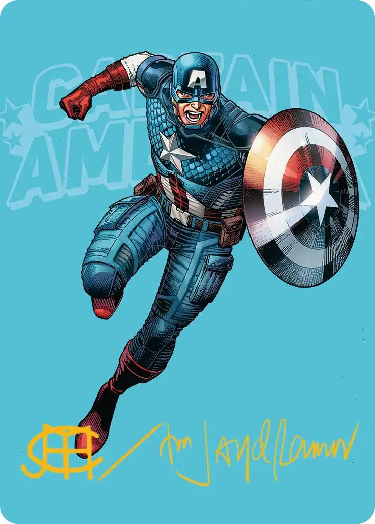 Image for Captain America, Super-Soldier Art Card (Gold-Stamped Signature) (21) (Art Series: Marvel Super Heroes) - Magic: The Gathering