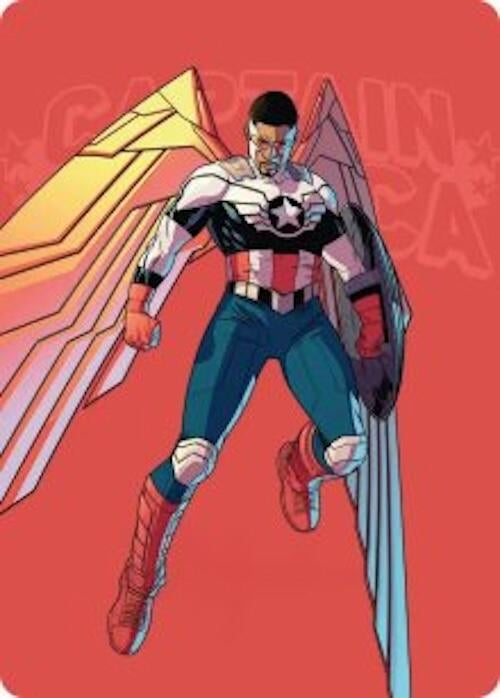 Image for Captain America, Wings of Freedom Art Card (22/45) (22) (Art Series: Marvel Super Heroes) - Magic: The Gathering