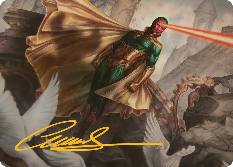 Image for The Vision Art Card (Gold-Stamped Signature) (15) (Art Series: Marvel Super Heroes) - Magic: The Gathering