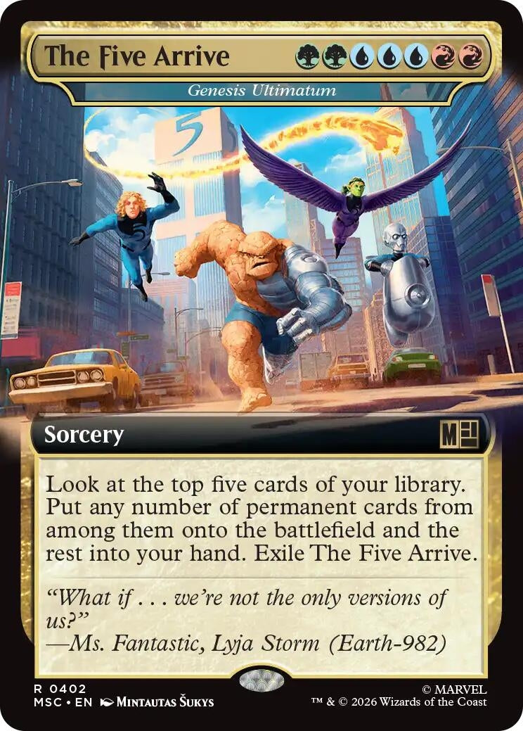 Image for The Five Arrive - Genesis Ultimatum (Extended Art) (402) (Commander: Marvel Super Heroes) - Magic: The Gathering