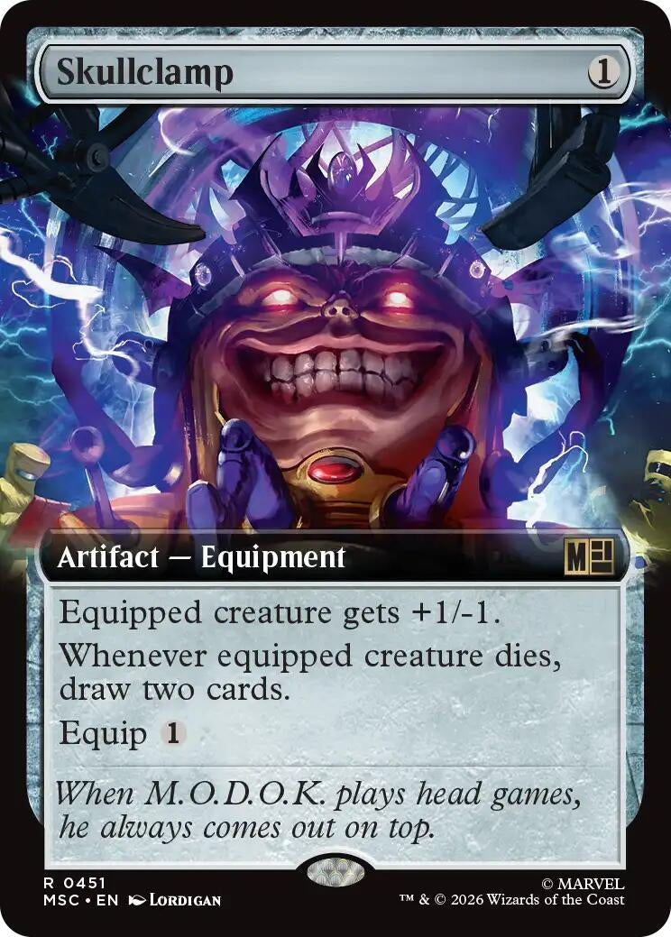 Image for Skullclamp (Extended Art) (451) (Commander: Marvel Super Heroes) - Magic: The Gathering