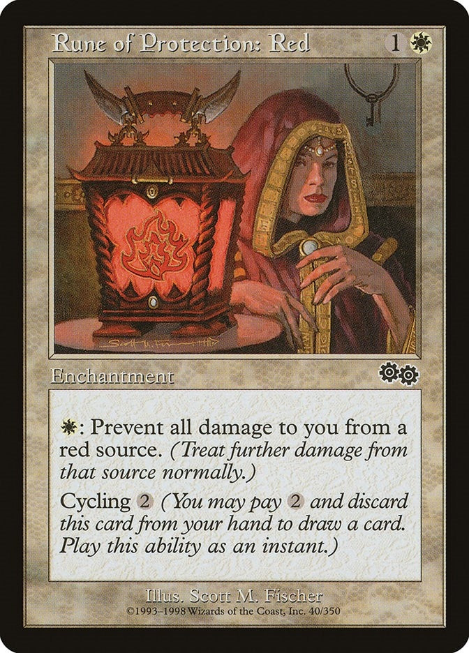 Rune of Protection: Red (40) (Urza's Saga)