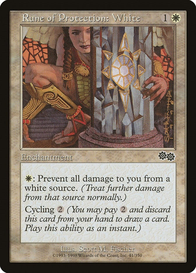 Rune of Protection: White (41) (Urza's Saga)