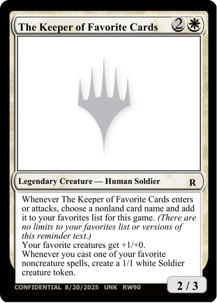 Image for The Keeper of Favorite Cards (8/20/2025) (Un-Known Event Playtest Cards) - Magic: The Gathering