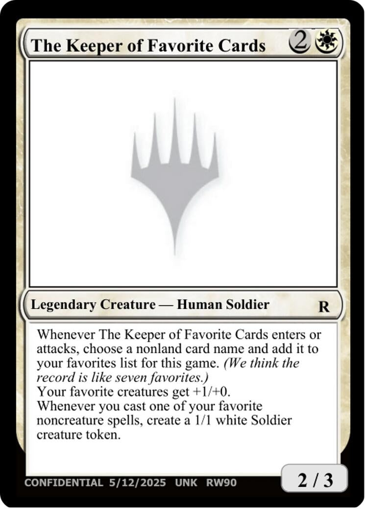 Image for The Keeper of Favorite Cards (5/12/2025) (Un-Known Event Playtest Cards) - Magic: The Gathering
