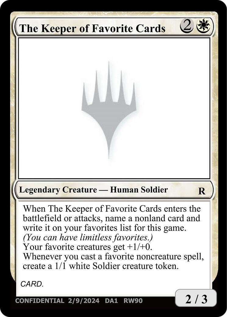 Image for The Keeper of Favorite Cards (2/9/2024) (Un-Known Event Playtest Cards) - Magic: The Gathering