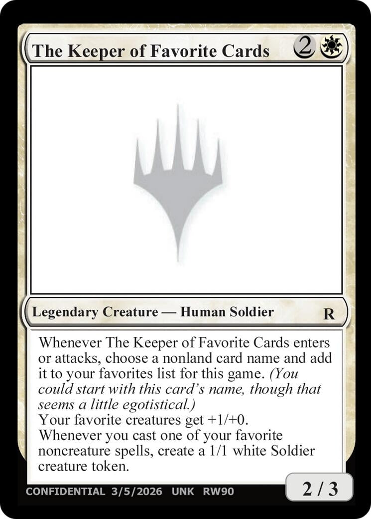 Image for The Keeper of Favorite Cards (3/5/2026) (Un-Known Event Playtest Cards) - Magic: The Gathering