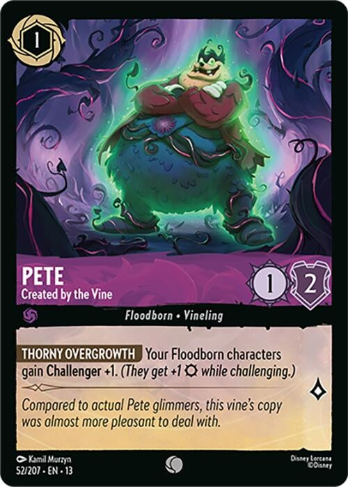 Image for Pete - Created by the Vine (52/204) (Attack of the Vine!) - Disney Lorcana