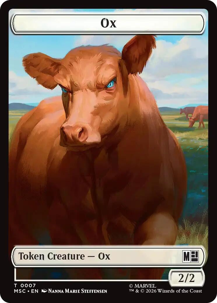 Image for Ox (007) // Construct (014) Double-Sided Token (7 // 14) (Commander: Marvel Super Heroes) (MSC) - Magic: The Gathering