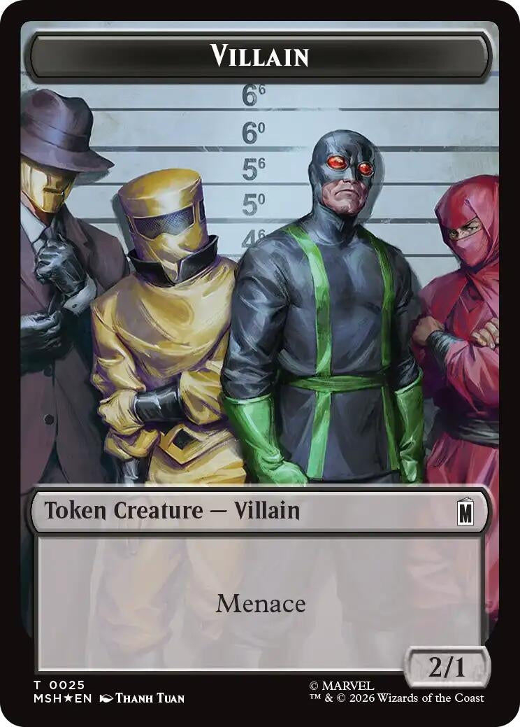 Image for Villain // Robot Villain Double-Sided Token (025//026) (Surge Foil) (025/026) (Marvel Super Heroes) (MSH) - Magic: The Gathering