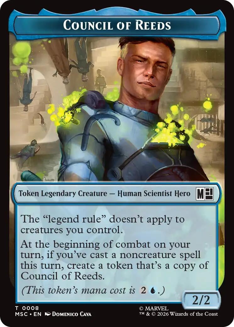 Image for Council of Reeds (008) // Merfolk (006) Double-Sided Token (8 // 6) (Commander: Marvel Super Heroes) (MSC) - Magic: The Gathering