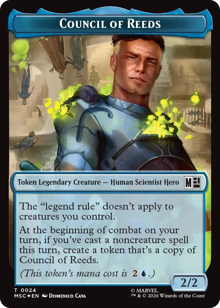 Image for Council of Reeds (024) // Construct (030) Double-Sided Token (Surge Foil) (24 // 30) (Commander: Marvel Super Heroes) (MSC) - Magic: The Gathering