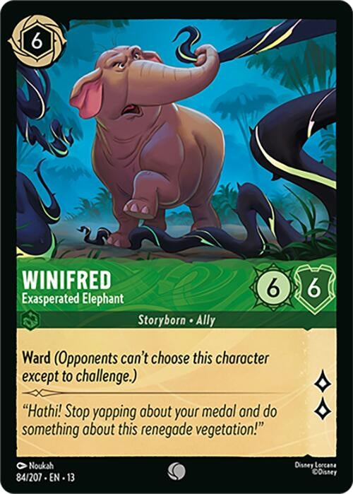 Image for Winifred - Exasperated Elephant (84/204) (Attack of the Vine!) (13) - Disney Lorcana