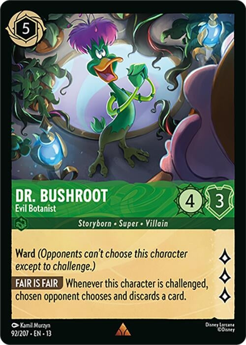 Image for Dr. Bushroot - Evil Botanist (92/204) (Attack of the Vine!) (13) - Disney Lorcana