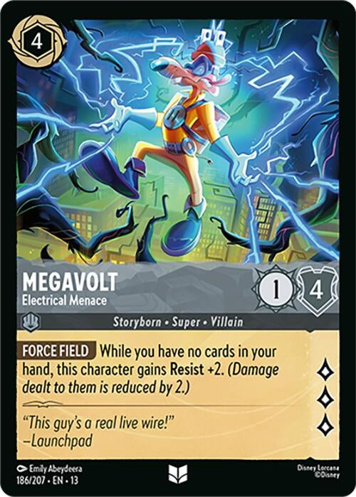 Image for Megavolt - Electrical Menace (186/204) (Attack of the Vine!) (13) - Disney Lorcana