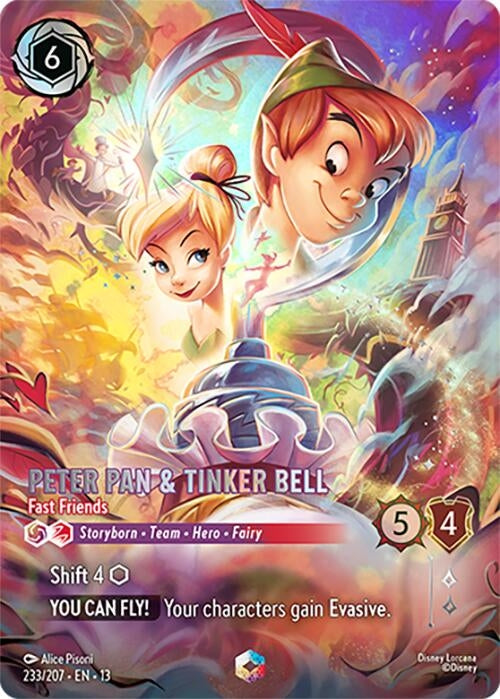 Image for Peter Pan & Tinker Bell - Fast Friends (Enchanted) (233/204) (Attack of the Vine!) (13) - Disney Lorcana