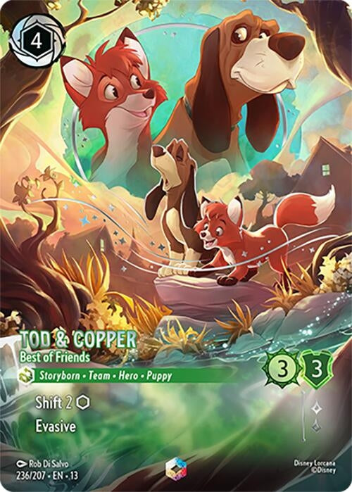 Image for Tod & Copper - Best of Friends (Enchanted) (236/204) (Attack of the Vine!) (13) - Disney Lorcana