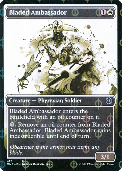 Bladed Ambassador (Showcase) (Step-and-Compleat Foil) (417) (Phyrexia: All Will Be One)