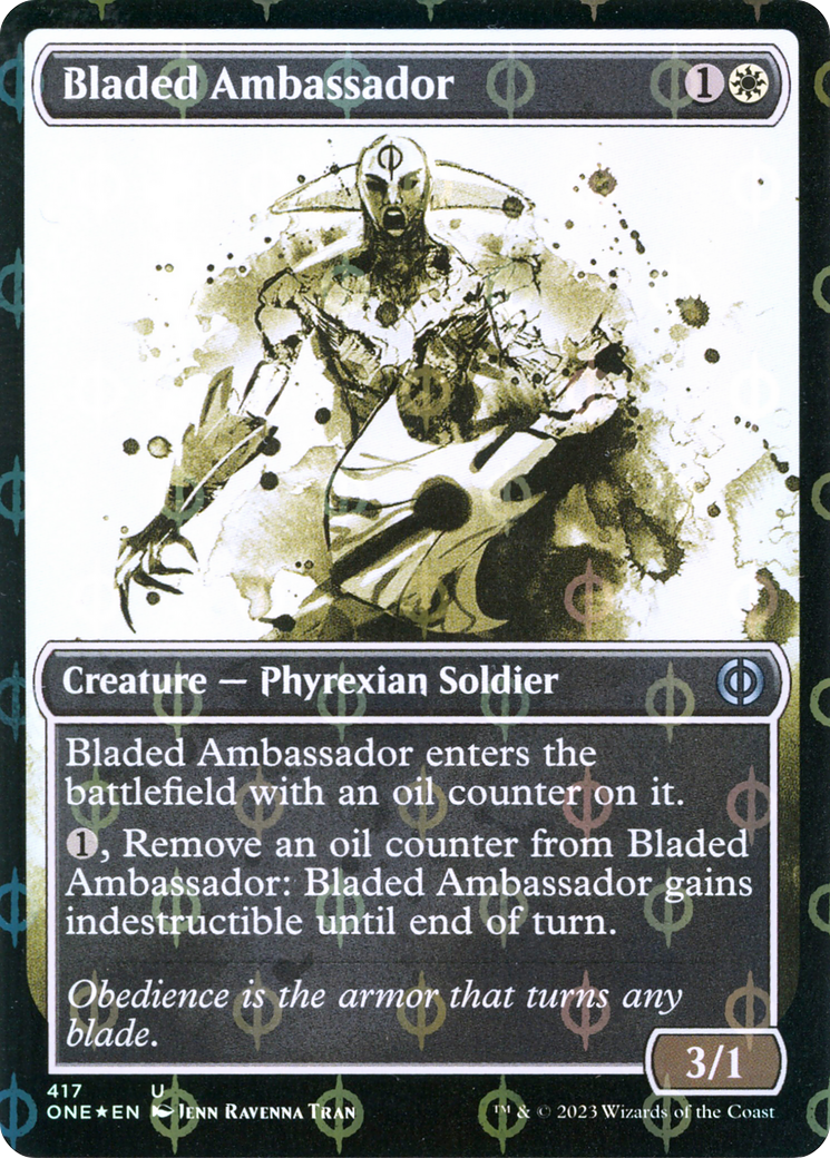 Bladed Ambassador (Showcase) (Step-and-Compleat Foil) (417) (Phyrexia: All Will Be One)