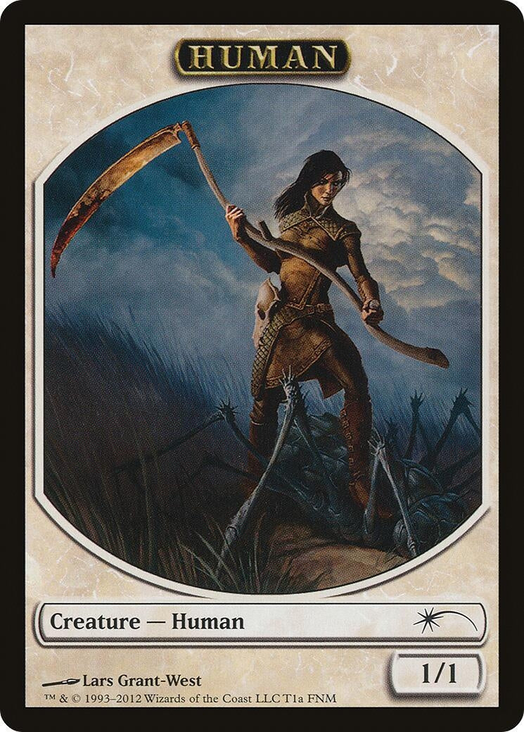 Human // Wolf Double-Sided Token (1a // 1b) (FNM Promos)