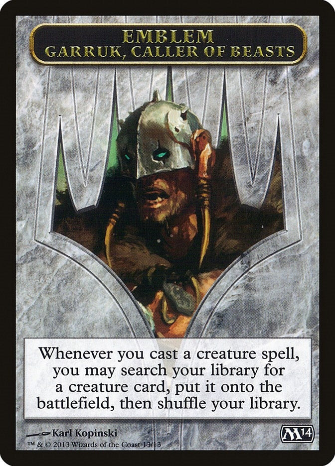 Emblem - Garruk, Caller of Beasts (13) (Magic 2014 (M14))
