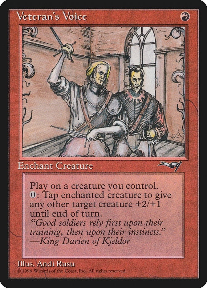 Image for Veteran's Voice (Side-by-side) (124) (Alliances) - Magic: The Gathering