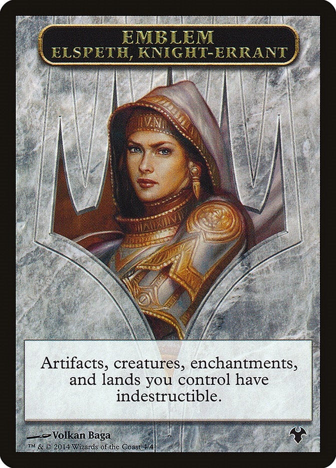Emblem - Elspeth, Knight-Errant // Soldier Double-Sided Token (4 // 1) (Magic Modern Event Deck)