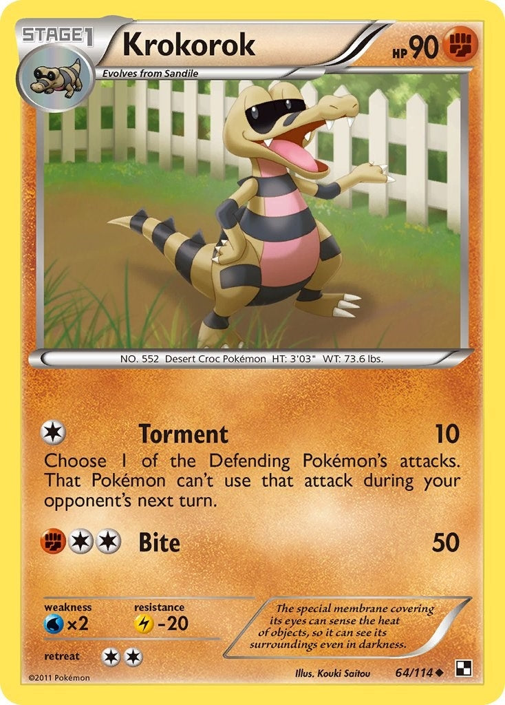 Image for Krokorok (64/114) (Black and White) - Pokemon
