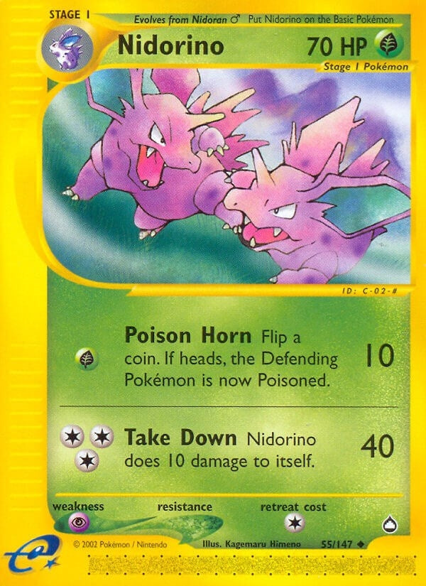 Image for Nidorino (055/147) (Aquapolis) - Pokemon