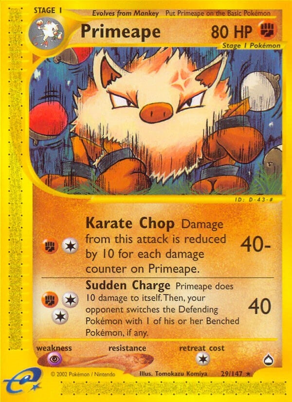 Image for Primeape (029/147) (Aquapolis) - Pokemon