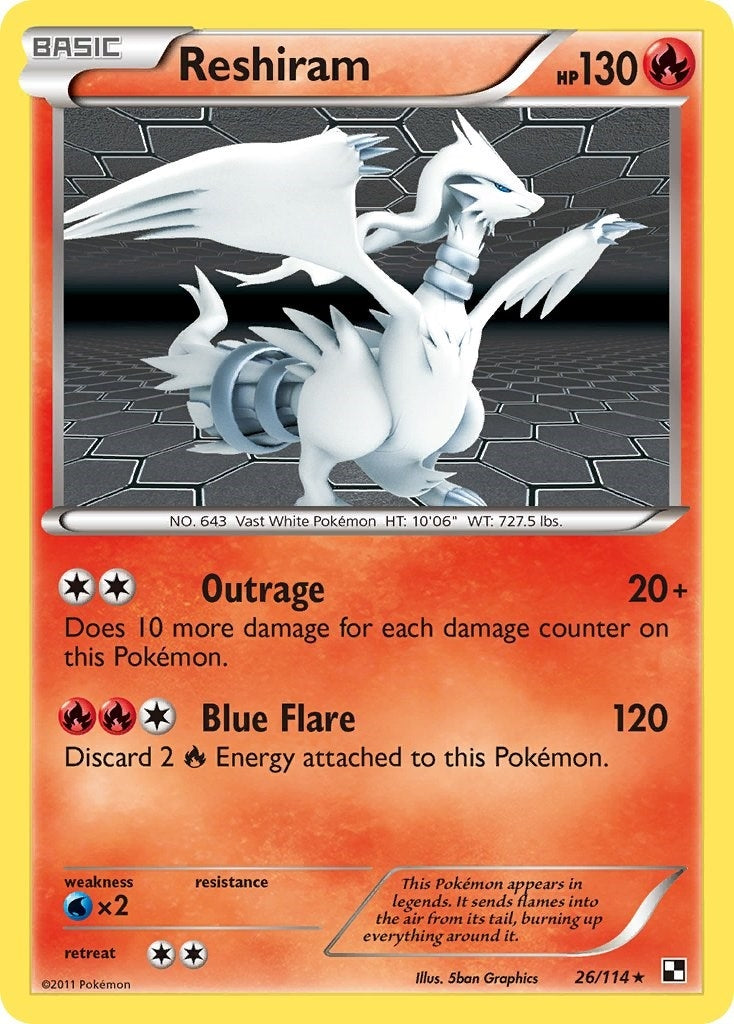 Image for Reshiram (26/114) (Black and White) - Pokemon