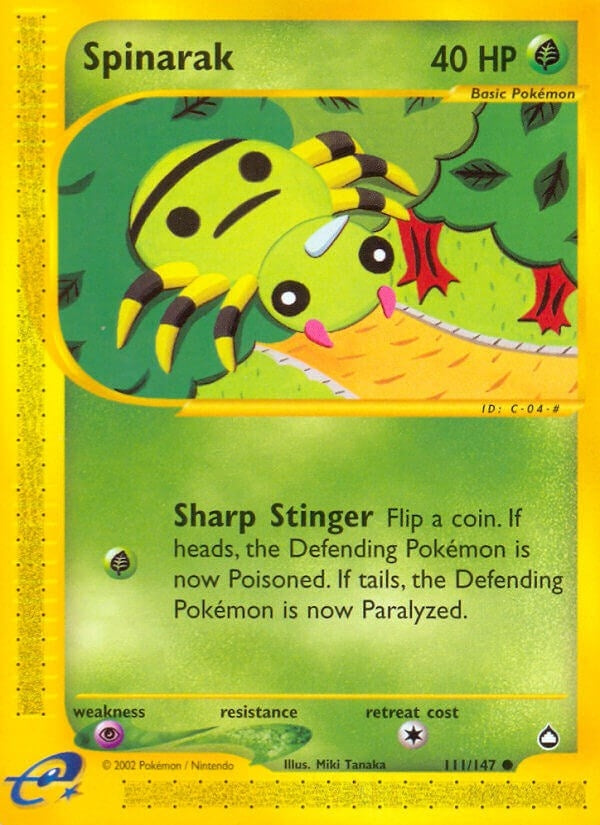 Image for Spinarak (111) (111/147) (Aquapolis) - Pokemon