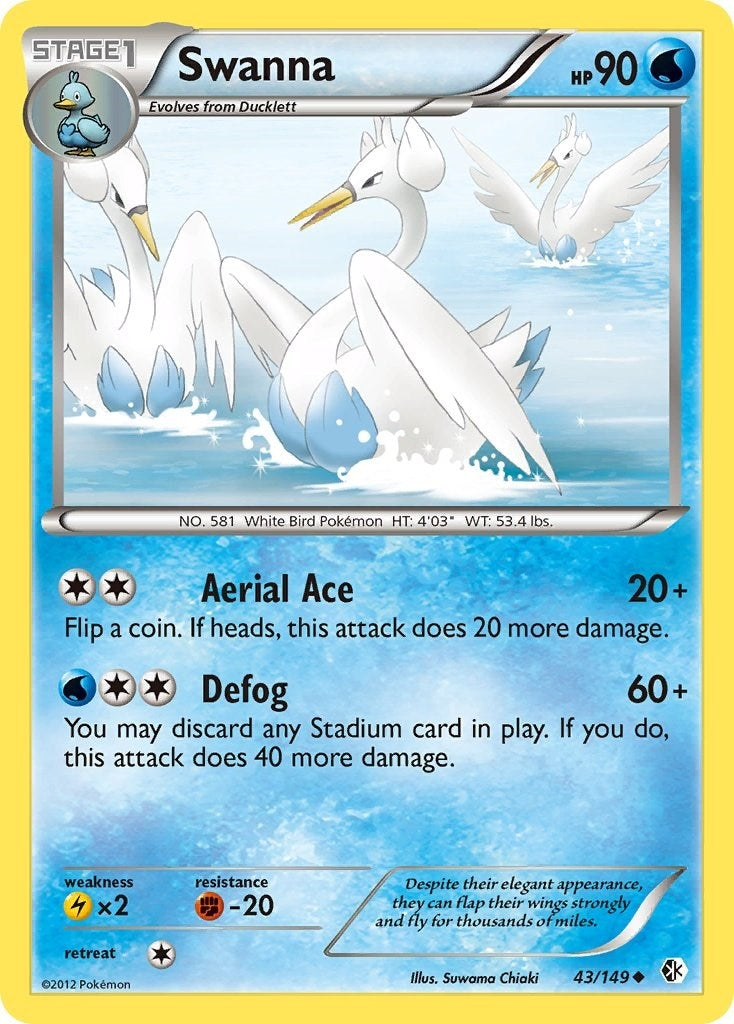 Image for Swanna (43/149) (Boundaries Crossed) - Pokemon