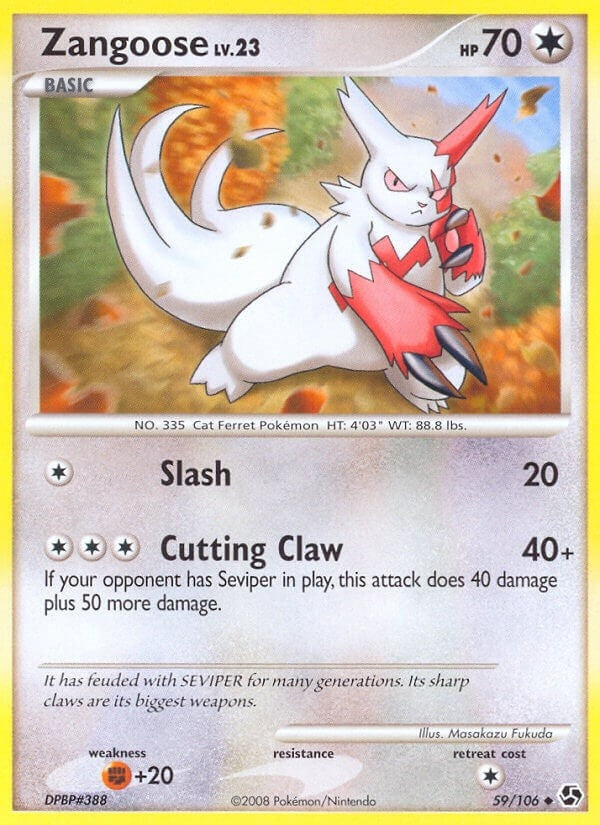 Image for Zangoose (59/106) (Great Encounters) - Pokemon