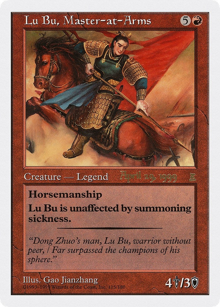 Lu Bu, Master-at-Arms (Japan 4/29/99) (115) (Prerelease Cards)
