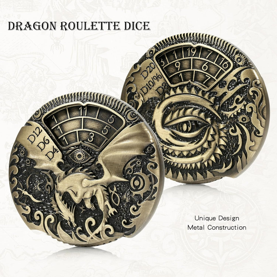 DND Dragon Roulette Spinner Metal Dice 7-in-1