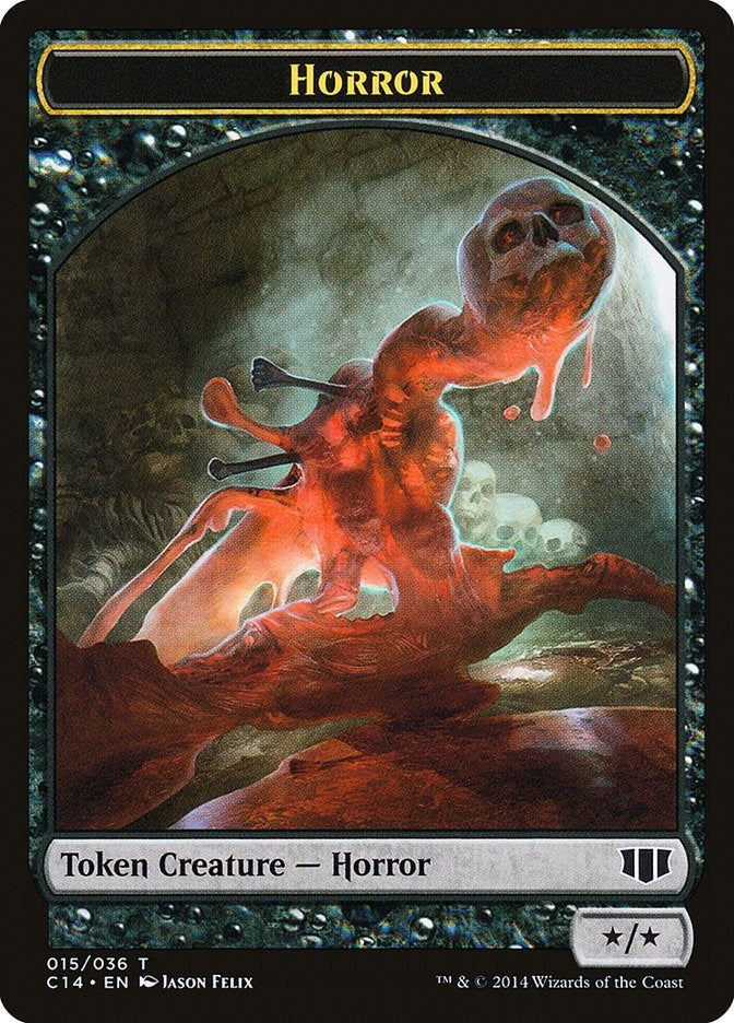 Horror // Zombie (016) Double-Sided Token (15 // 16) (Commander 2014)