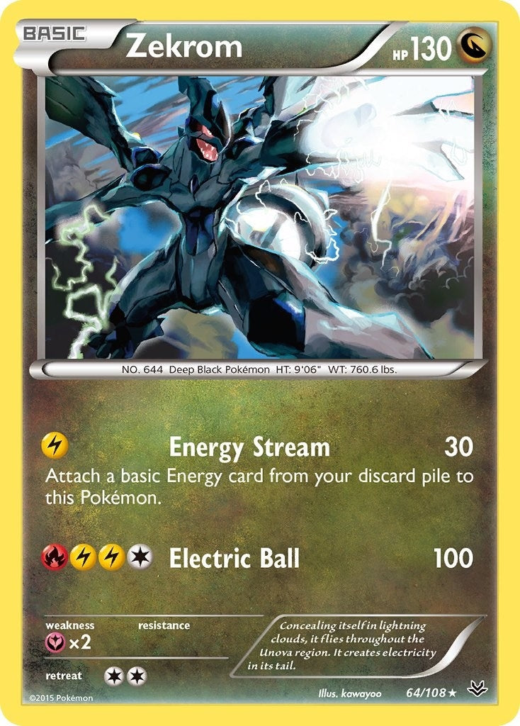 Image for Zekrom (64/108) (XY - Roaring Skies) - Pokemon