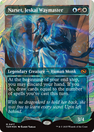 Narset, Jeskai Waymaster (TDM-417) - Tarkir: Dragonstorm: (Showcase) (Borderless) Foil